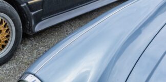 a close up of the front end of a car