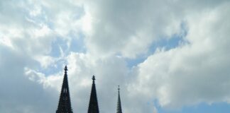 a large building with towers