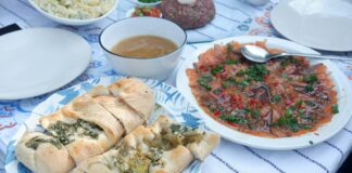 pizza on white ceramic plate