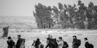 people walking at rural area