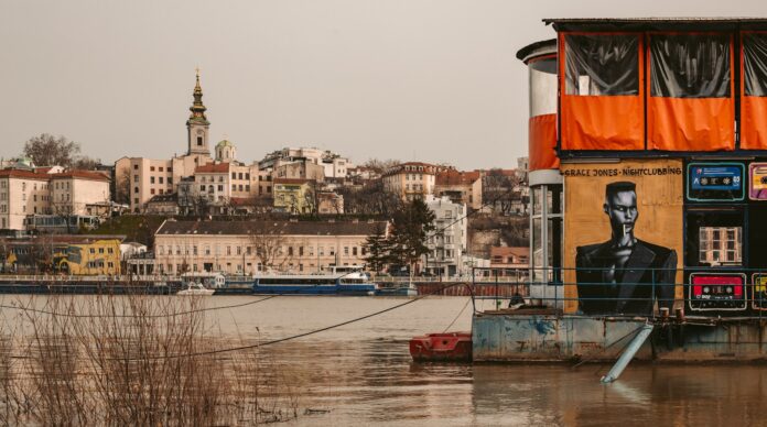 A building sitting on top of a body of water