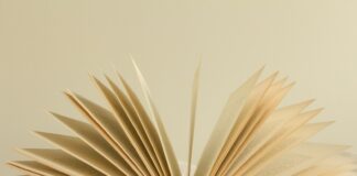 white book page with black background