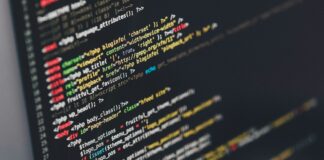 monitor showing Java programming