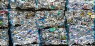 blue and white plastic pack lot