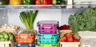 green and pink plastic container