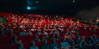 person watching movie