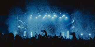 people watching concert during night time