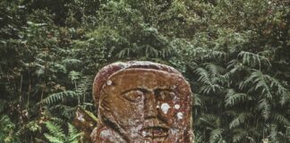 brown historic statue on green field