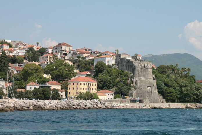 a view of a city from the water